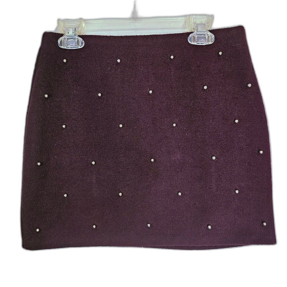 Studded purple mini skirt